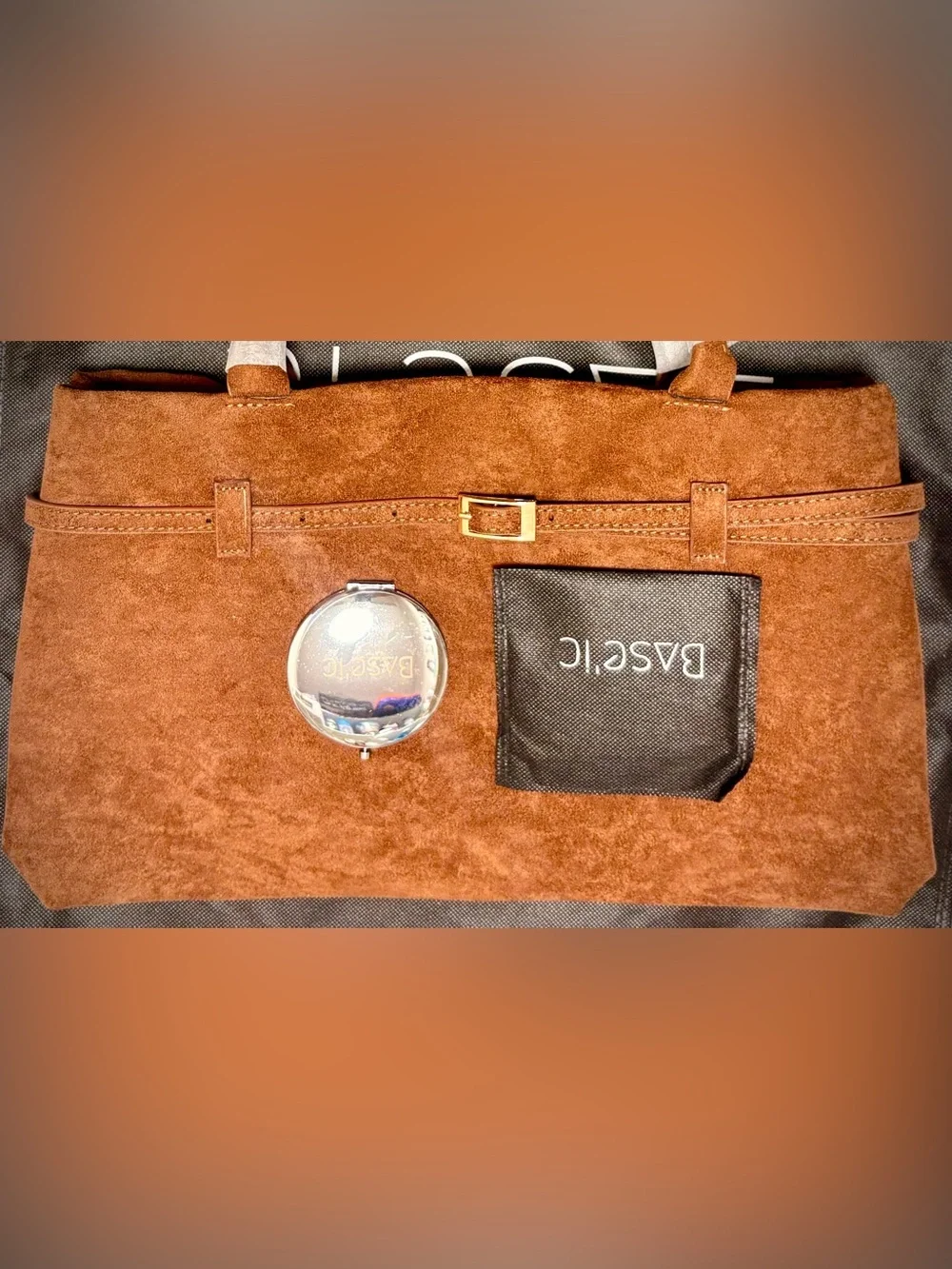 Vintage Suede Tote/Top-Handle Satchel in Brown